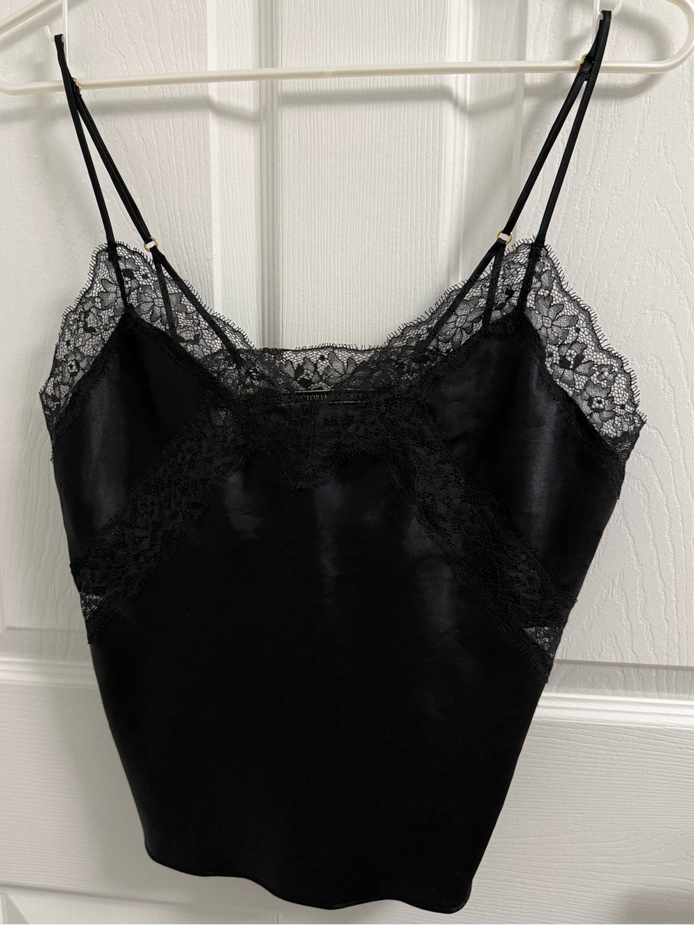 Victoria's Secret Black Satin Lace Camisole